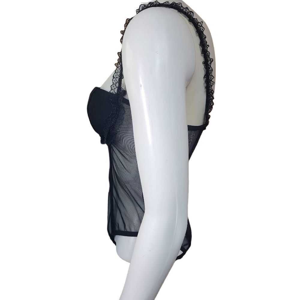 Shein Black Mesh Corset Bodysuit (S) - Picture 4 of 6
